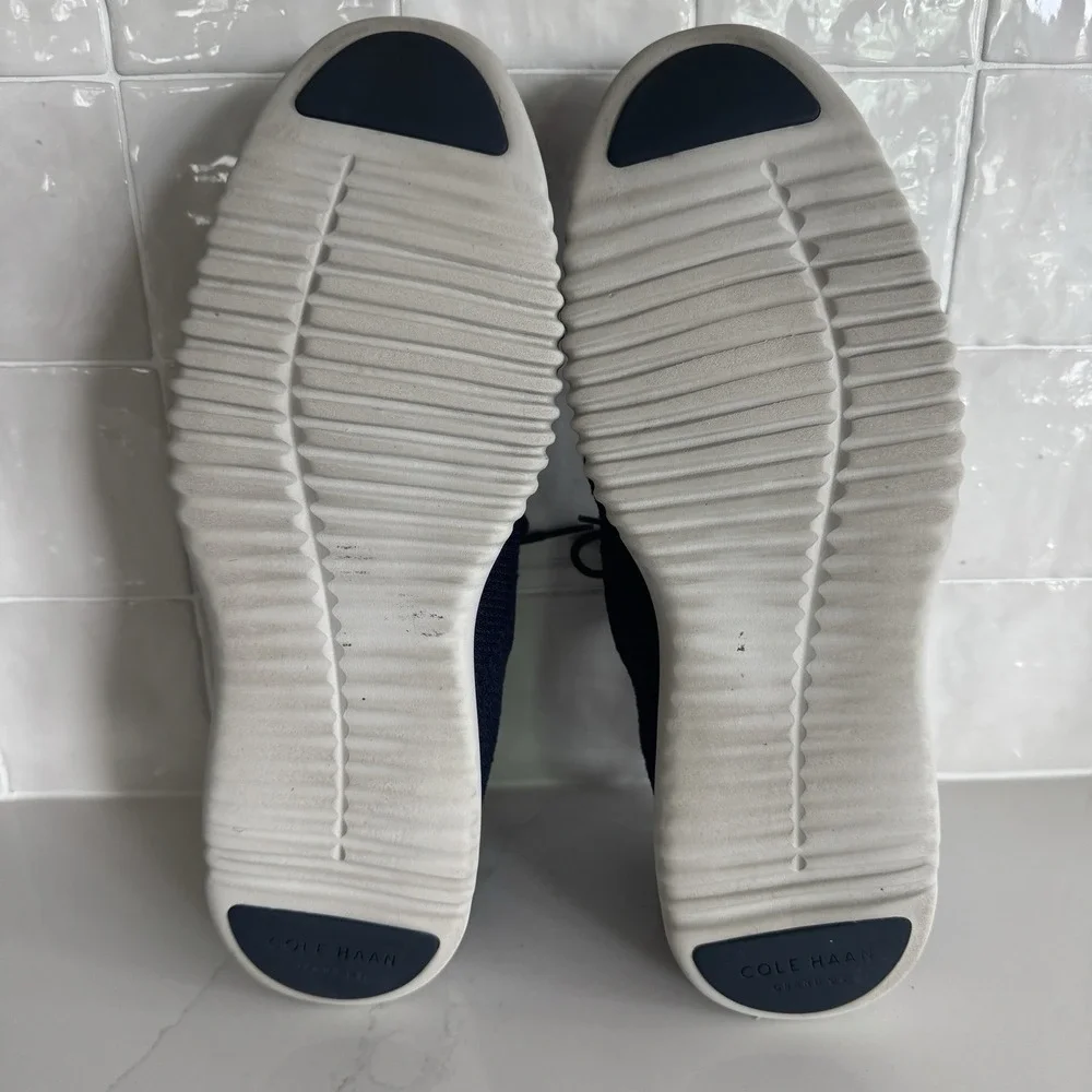 Cole Haan‎ Zerogrand Stitchlite Oxford Men 12 Navy Blue Wingtip Knit Sneaker